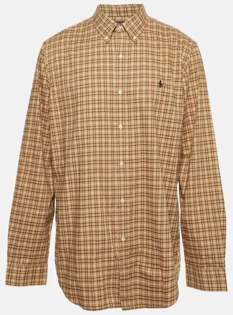 Polo Ralph Lauren Brown Plaid Cotton Classic Fit T-shirt XL
