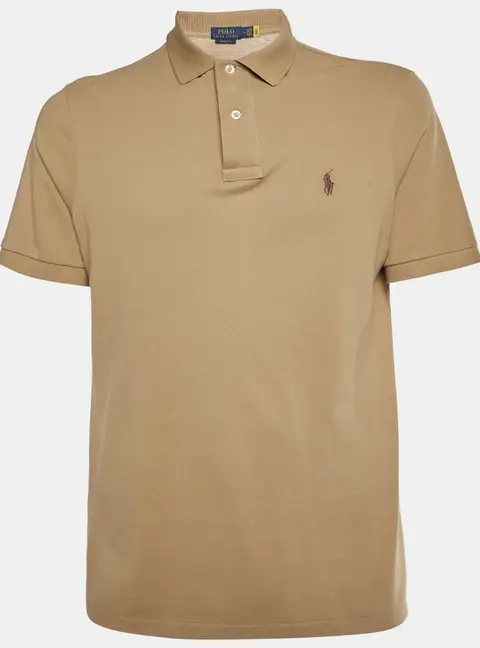 Polo Ralph Lauren Beige Pique Classic Fit Polo T-Shirt M