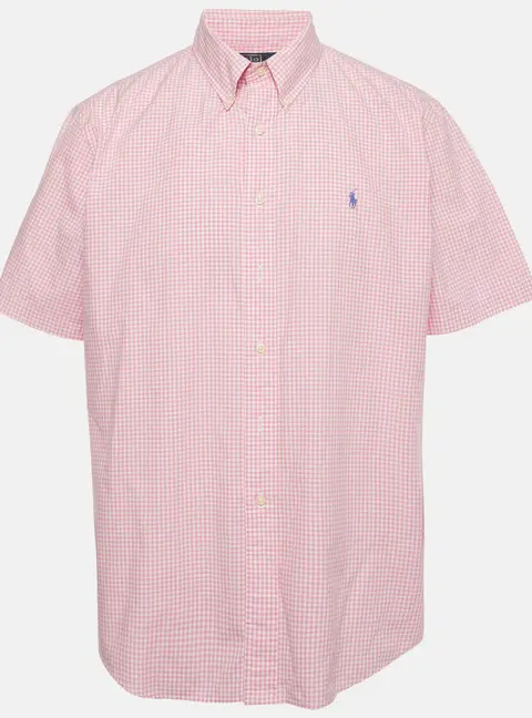 Polo Ralph Lauren Pink Gingham Cotton Button Up Shirt XXL