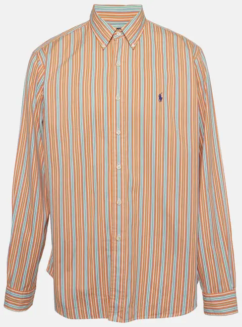 Polo Ralph Lauren Orange Stripe Cotton Button Down Shirt XL