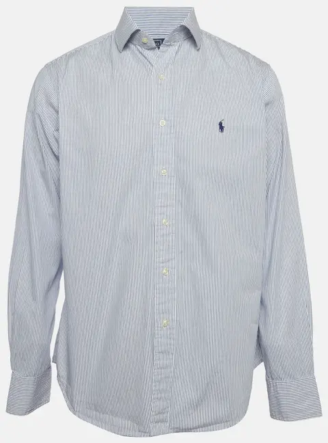 Polo Ralph Lauren White Stripe Cotton Buttoned Down Shirt XL