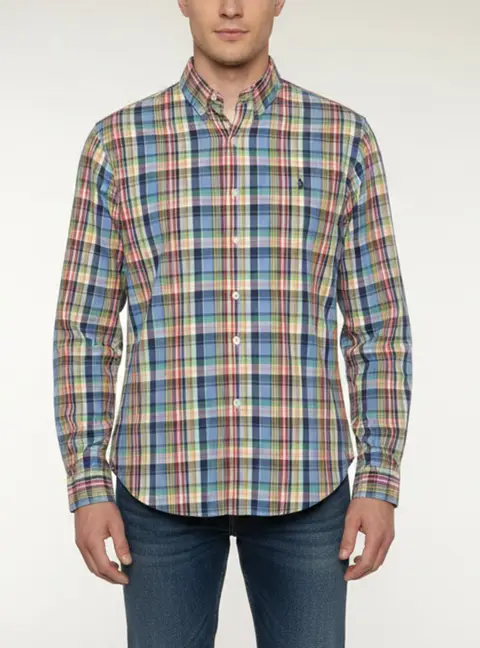 Polo Ralph Lauren Multicolour Plaid Cotton Slim Fit Shirt L