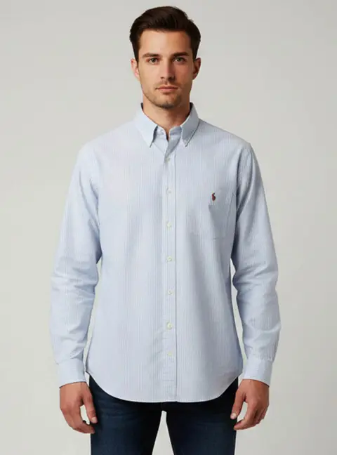 Polo Ralph Lauren Blue Stripe Cotton Button Down Shirt 1XB