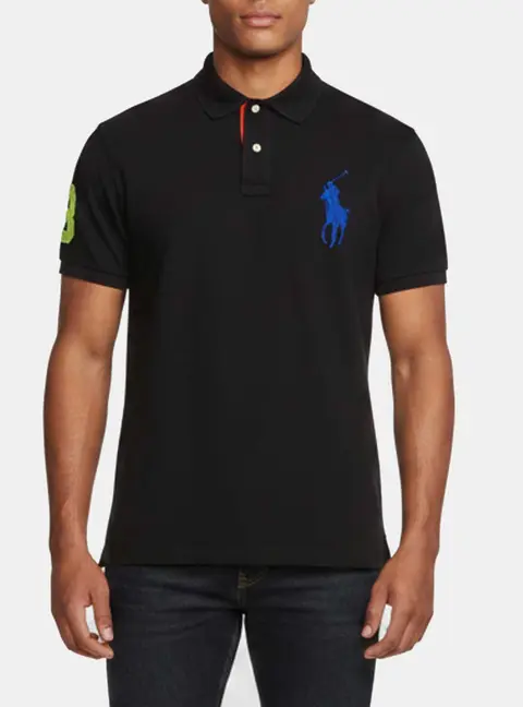 Polo Ralph Lauren Black Pique Cotton Short Sleeve Polo T-Shirt M