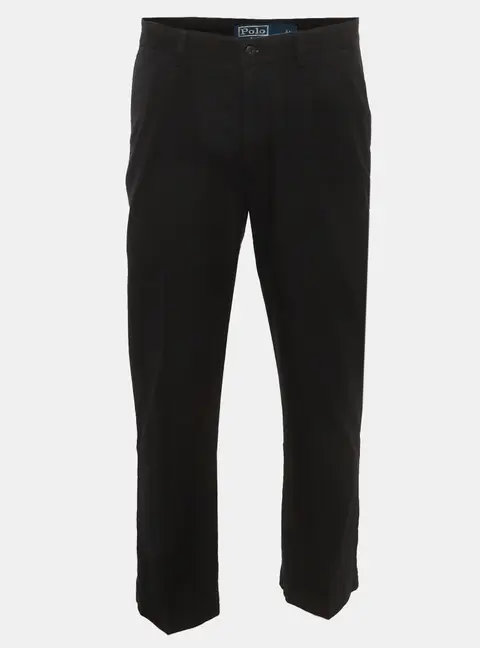 Polo Ralph Lauren Black Cotton Straight Fit Trouser M