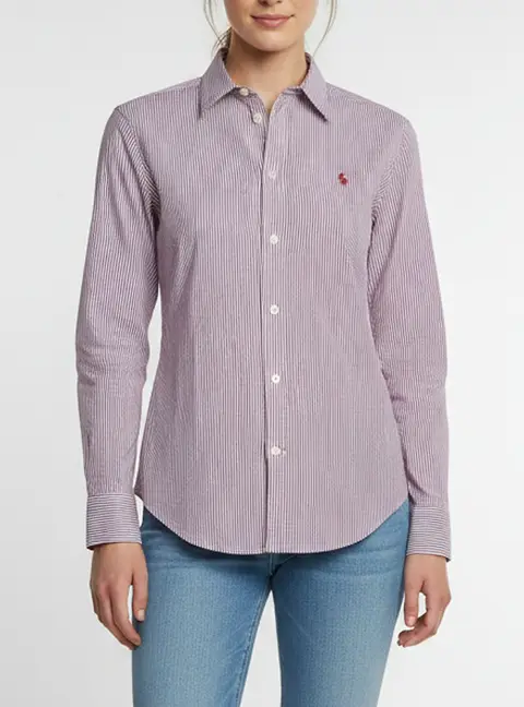 Polo Ralph Lauren Purple Stripe Stretch Cotton Shirt M