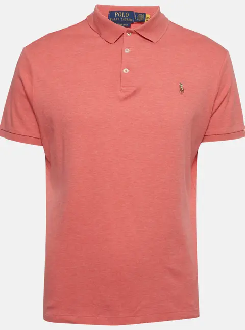 Polo Ralph Lauren Pink Logo Embroidered Knit Polo T-Shirt L