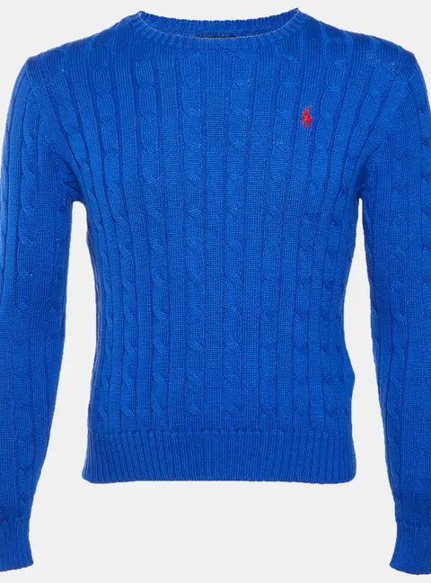 Polo Ralph Lauren Blue Cable Knit Long Sleeves Sweater M