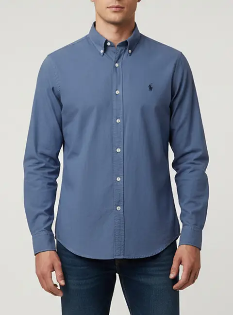 Polo Ralph Lauren Blue Cotton Relaxed Fit Shirt L