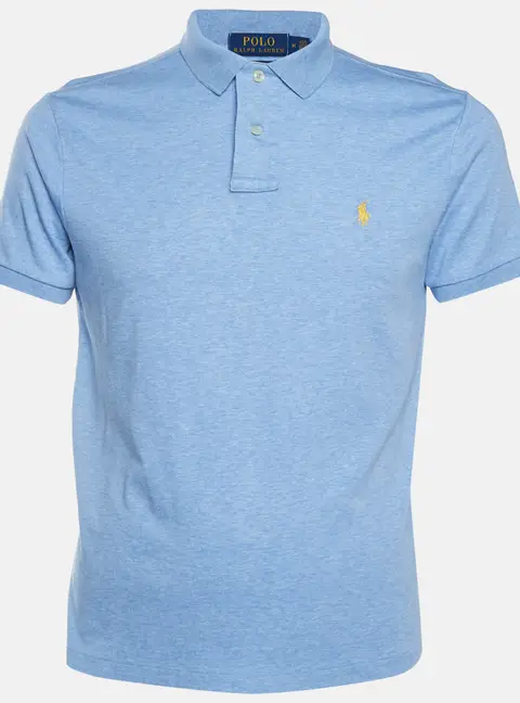 Polo Ralph Lauren Blue Jersey Custom Slim Fit Polo T-Shirt M