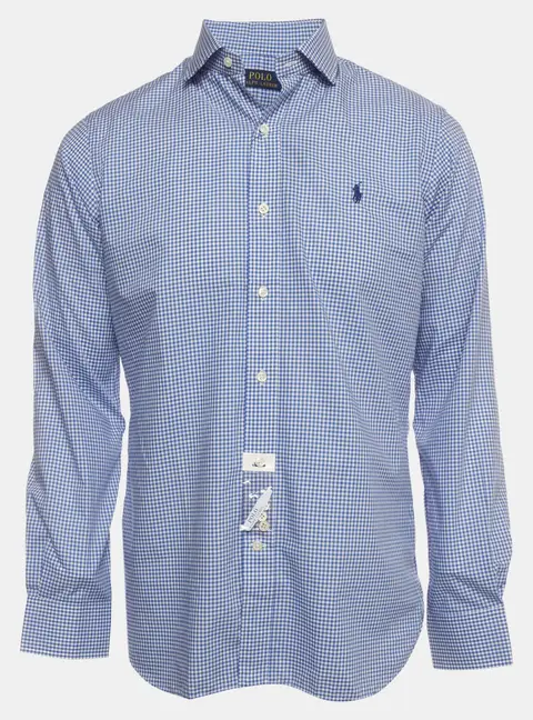 Polo Ralph Lauren Blue Check Cotton Long Sleeve Shirt S