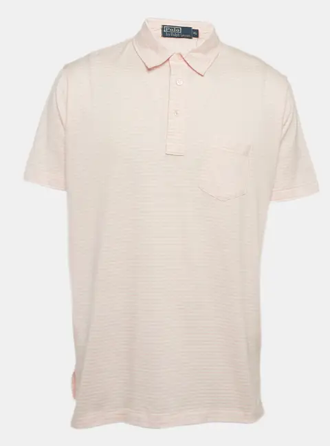 Polo Ralph Lauren Carmel Pink Stripe Cotton Polo T-Shirt XL