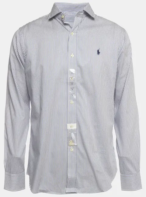 Polo Ralph Lauren Blue/White Striped Cotton Shirt M