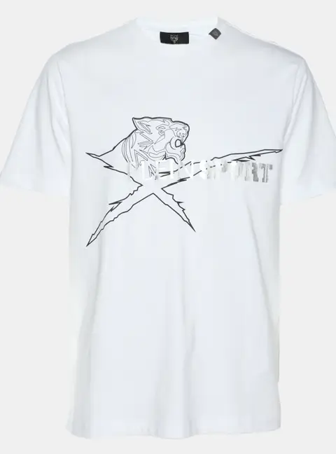 Plein Sport White Jersey Logo Print T-Shirt M