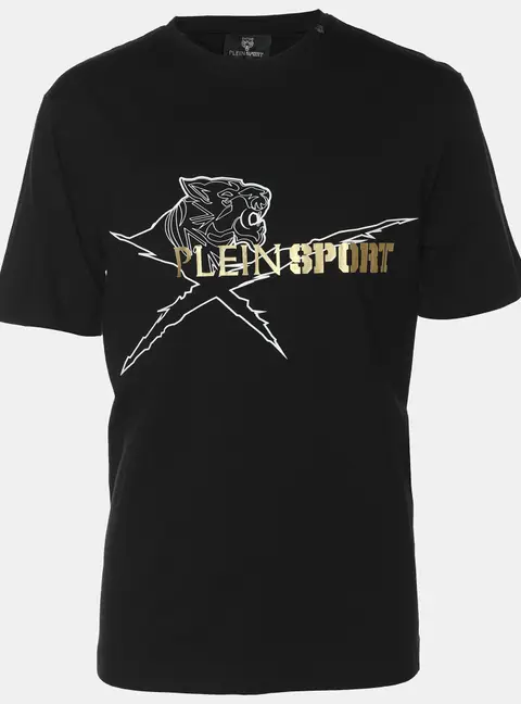 Plein Sport Black Jersey Logo Print T-Shirt L