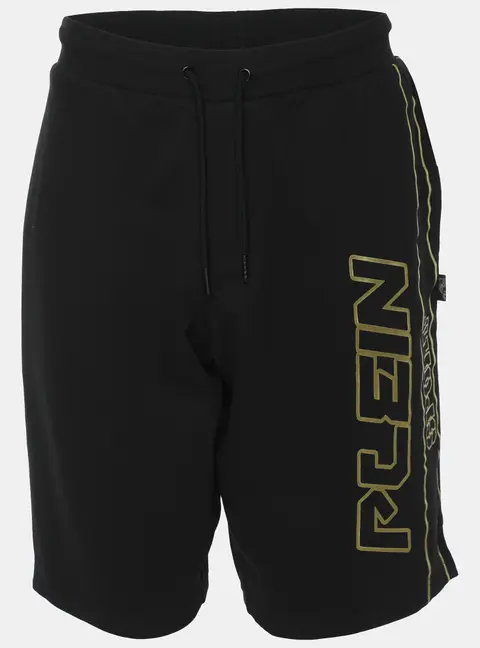 Plein Sport Black/Gold Jersey Logo Print Shorts XL