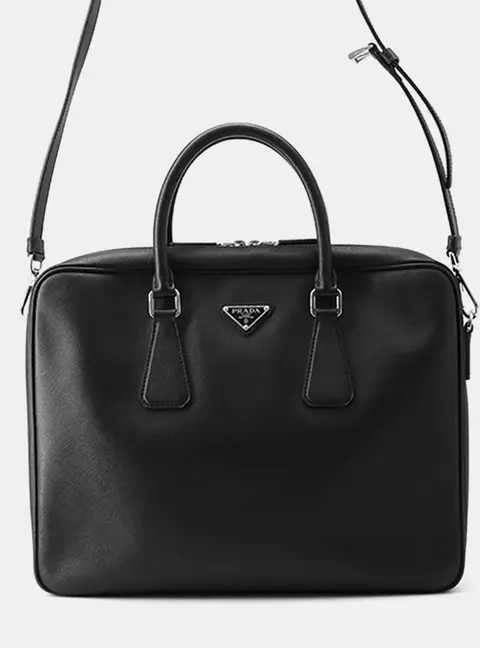 Prada Briefcase Black Saffiano Leather Briefcase Bag