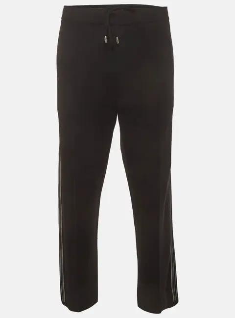Prada Black Knit Side Stripe Straight Fit Pants XXL