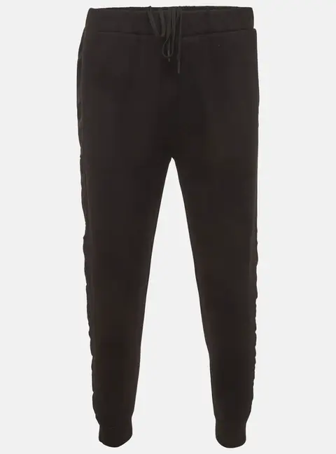 Prada Black Triangle Logo Jersey Re-Nylon Trim Sweatpants XXL