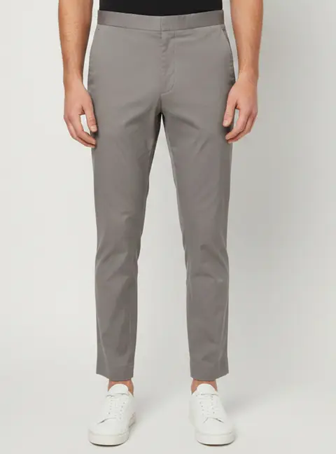 Prada Grey Cotton Slim Fit Button-Up Trousers XL