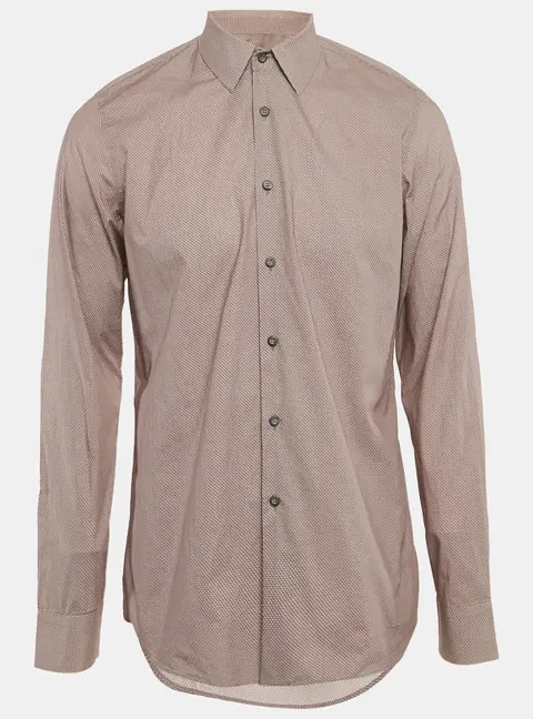 Prada Red Printed Cotton Button Front Shirt L