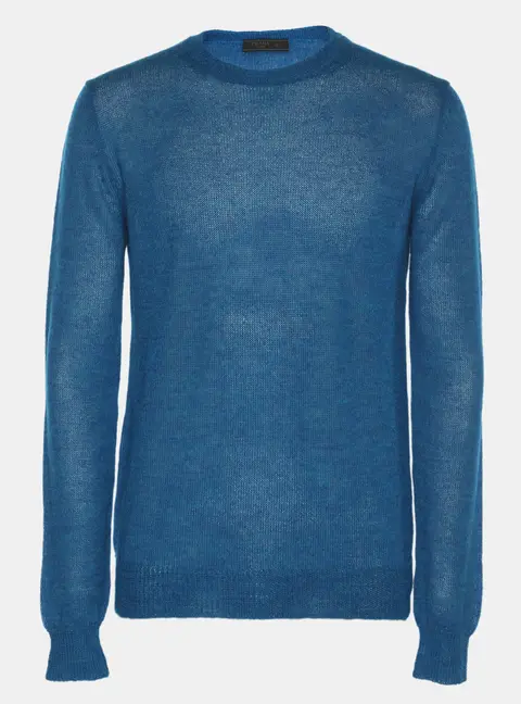 Prada Blue Alpaca Wool Sweater L
