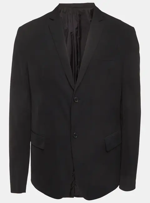 Prada Black Gabardine Single Breasted Blazer XXL
