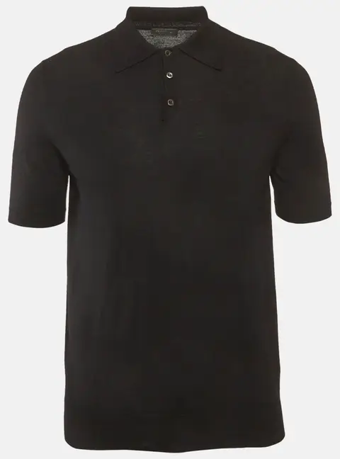 Prada Black Jersey Polo T-Shirt L