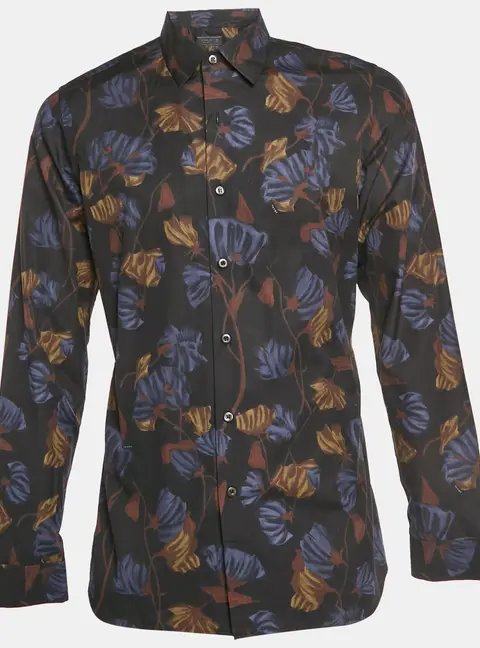 Prada Multicolour Floral Print Cotton Long Sleeve Shirt M