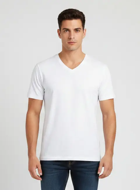 Prada White Jersey V Neck T-Shirt M
