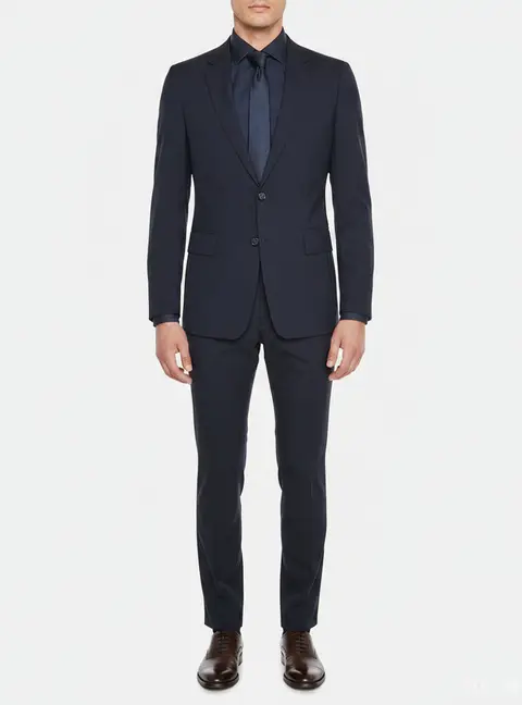 Prada Navy Blue Wool Single Breasted Suit and Pants Set S