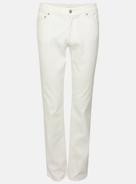 Prada White Denim Straight Leg Pants XS