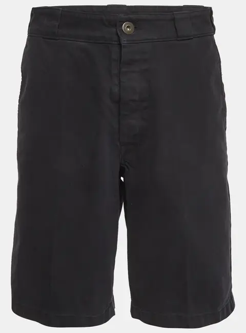 Prada Navy Blue Washed Distressed Cotton Bermuda Shorts S