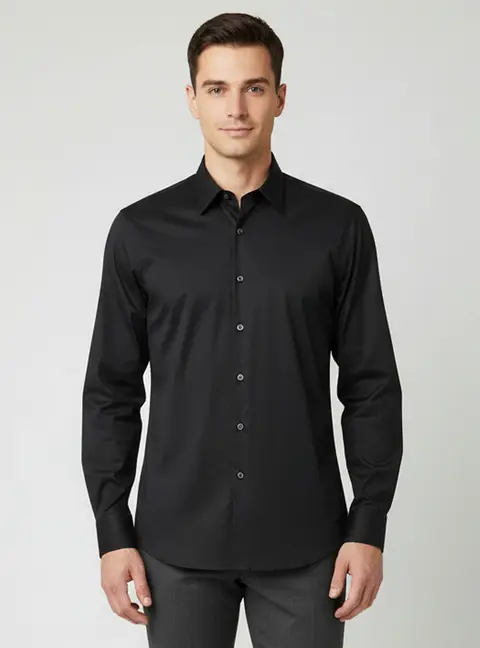Prada Black Stretch Poplin Slim Fit Shirt XL