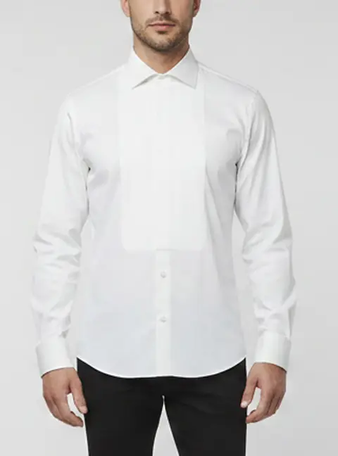 Prada White Cotton Button Front Tuxedo Shirt M
