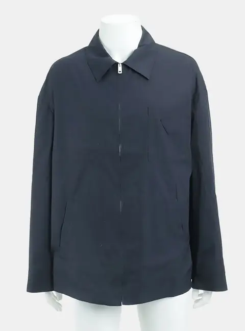 Prada Navy Blue Cotton Elastane Nylon zip-up jacket Size L
