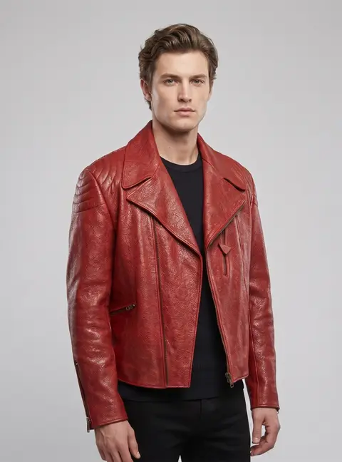 Prada Brown Hand-Dyed Quilted Leather Biker Jacket L