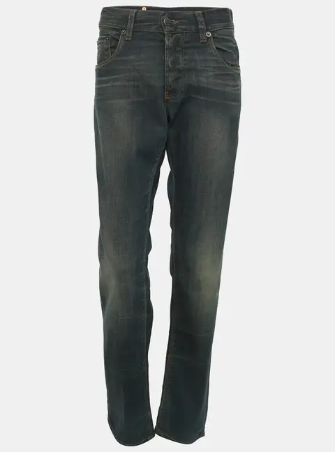 Prada Indigo Blue Washed Denim Tapered Fit Jeans M
