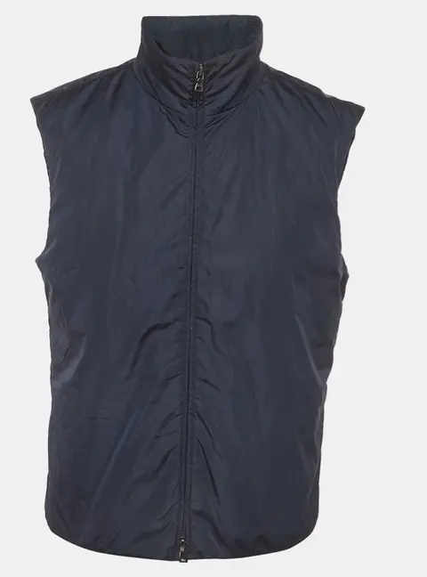 Prada Sport Linea Rossa Navy Blue Nylon Zip-Up Vest L