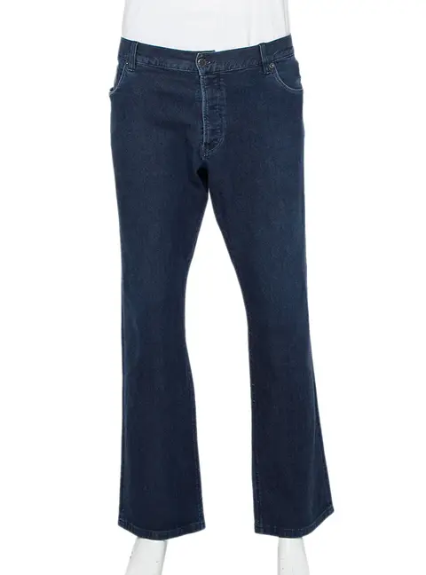 Prada Navy Blue Denim Straight Leg Jeans 3XL