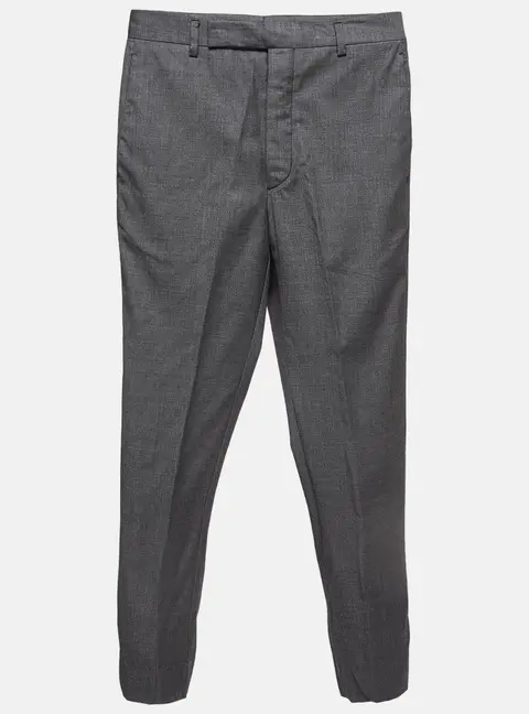 Prada Grey Wool Regular Trousers XS
