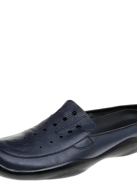 Prada Blue Leather Driving Slip On Loafers Size 38.5
