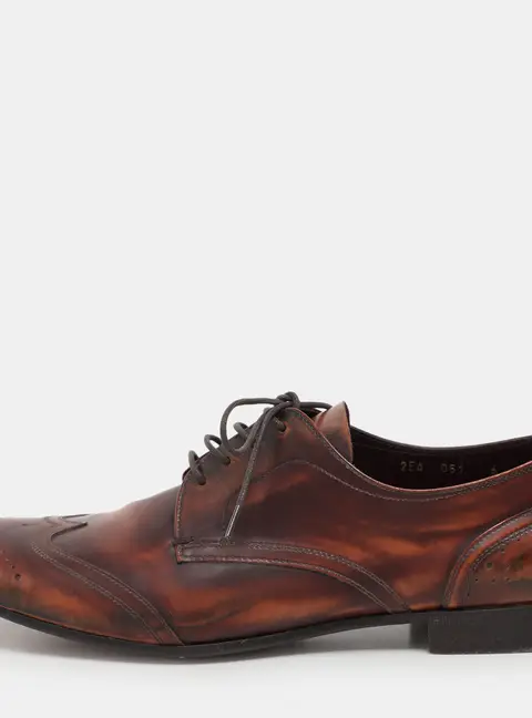 Prada Size 40 Brown Leather Oxfords