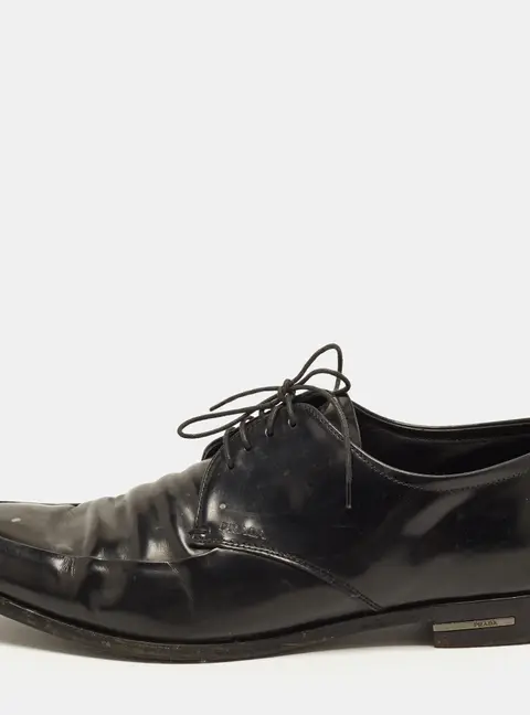 Prada Square Size 42.5 Black Patent Leather Oxfords