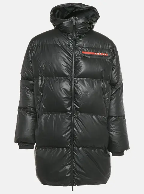 Prada Black Nylon Down Puffer Jacket S