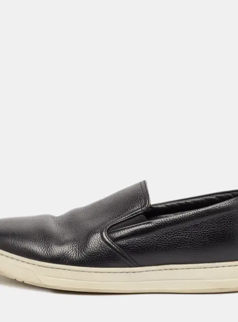 Prada Sport Black Leather Slip On Sneakers Size 40.5