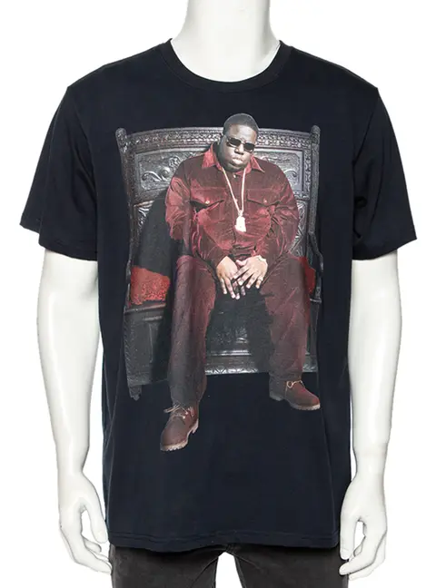 R13 Navy Blue Cotton Biggie Throne Curtis Printed Short Sleeve T-Shirt L