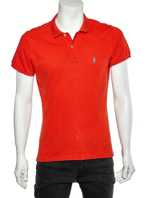Ralph Lauren Orange Cotton Pique Skinny Polo T-shirt XL