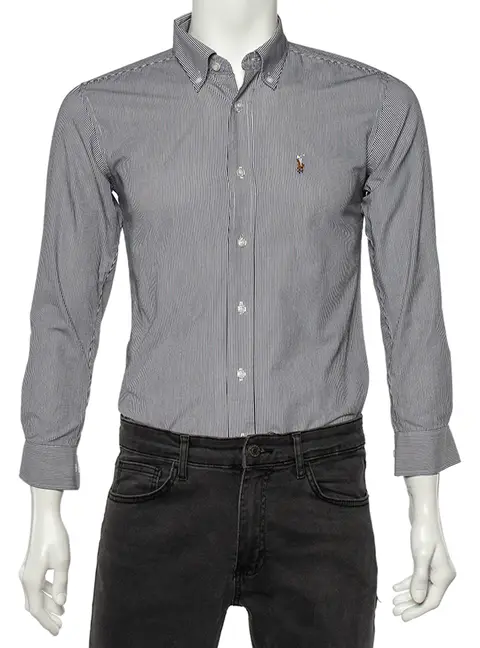 Ralph Lauren Monochrome Striped Cotton Classic Fit Shirt S