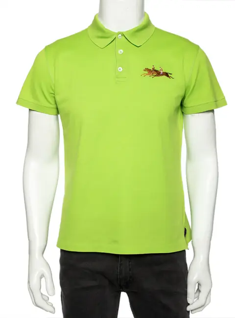 Ralph Lauren Green Cotton Pique Tailored Fit Polo T-Shirt M